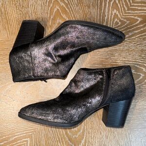 Lucky Brand Black Cowhide Ankle Boots Size 9.5